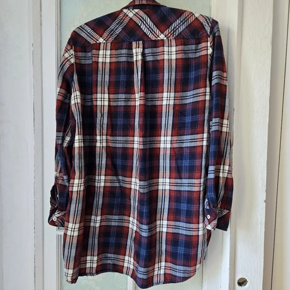 L.O.G.G. Red Blue Plaid Flannel Shirt US 12 - Picture 2 of 5